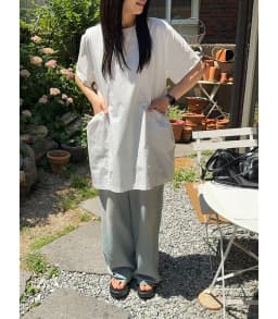 Loose Women's Summer New Style Retro round Neck Drawstring Pocket Dress Chic Short Sleeve Black Dress Polyester Fiber 100%
