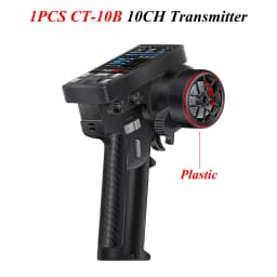 HotRC CT-10B 10CH Transmitter Color Screen Metal/Plastic Handwheel Remote Control 4/6/8/10CH Gyro Receiver for RC Car Truck Boat