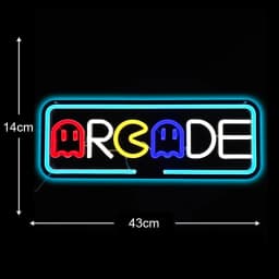 Arcade Neon Sign LED Game Room Handle Neon Light Wall Decor Gamer Teen Shop Internet Cafes USB port Party Birthday Gift