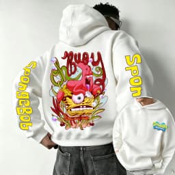 SpongeBob SquarePants and Patrick Star Cartoon Anime 2026 Spring and Autumn Men's and Women's Fashion Sports Hoodies