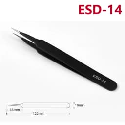 ESD Anti-Static Stainless Steel Tweezers Precision Maintenance Industrial Repair Curved Tool Home Working