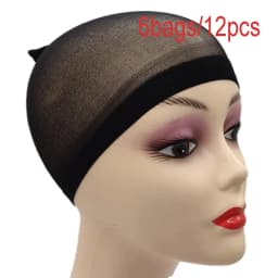 1/6/12bags Ventilated Nylon Mesh Nude Stocking Wig Cap Hairnets Stretchy Close End Super Extra Thin Skin Breathable Wig Cap