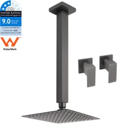 **Sydney Stock** KYLINS Brushed Gold Gun Metal Chrome Black 8-16'' Rain Shower Head Set Ceiling Arm Mixer Taps WELS WATERMARK