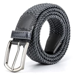 Men Belt 110cm 2024 Luxury White Grey High Leather Buckle New Elastic Braided Casual Women Canvas Korean All Match Pin Denim