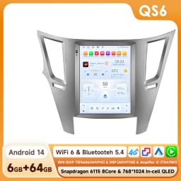 Android 14 2Din Car Radio for Subaru Outback Impreza Legacy 2009-2014 Multimedia Video Player Carplay 4G Stereo 9.7"