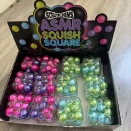 Scrunchems Colorful Beads Fidget Squeeze Cube Soft Gummy Stress Relief Anti Anxiety Asmr Squish Square Toy For Adults Desk