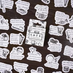 46Pcs Flower Envelope & Letter Stickers per Box for Junk Journal Diary Planner Scrapbooking Decorative DIY Craft
