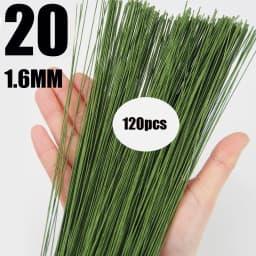 120pcs Fondant Paper Wrapped Iron Wire Handmade DIY Dough Plastic Doll Cake Plug-in Decoration Flower Pole Shelf