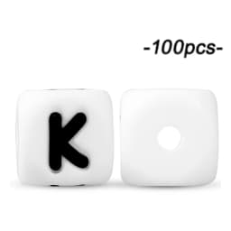 100Pcs 12mm Letter Silicone Beads for DIY Name Jewelry Making Bracelet Necklace Beaded Pen Accessories Keychain Beads Craft