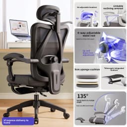 UVR Gaming Computer Chair Home Office Chair Ergonomic Design Reclining Armchair Furniture Lift Adjustable Athletic Chair