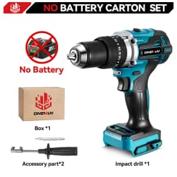 ONEVAN 13MM 650N.M Brushless Electric Impact Drill 20+3 Torque Cordless Screwdriver Drill Power Tool For Makita 18V Battery Pin