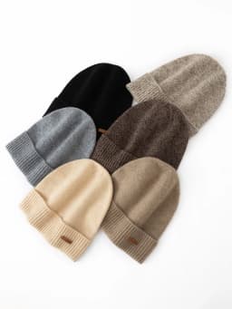 Luxury 100% Cashmere Knitted Hat for Men and Women Unisex Warm Casual Cap Solid Color Autumn Winter Skin-friendly Bottom Wear
