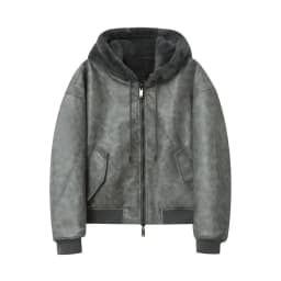 2026 New American Retro Reversible Hooded Jacket for Men Winter Thick Warm Men's Zipper Hoodie Sweatshirt Y2k Streetwear Coat