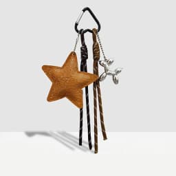 New Leather Star Bag Charm Cute Balloon Dog Decorative Keychain Fashion Braided Rope Bag Hanging Accessorie