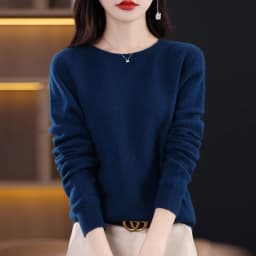 2026 New Cashmere Basic Top Long Sleeve Women O-Neck Knitted Sweater 100% Pure Merino Wool Pullover Clothing Knitwear Traf