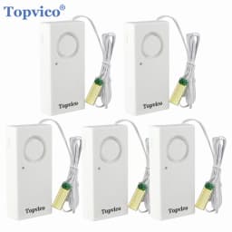 Topvico 1/2/3/5pcs Water Leakage Sensor Detector Leak Alarm Flood Detection 120dB Alert Wireless Home Security System