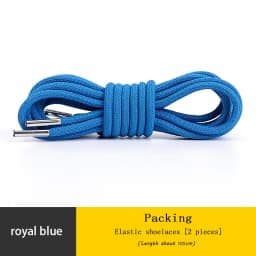 Round Elastic Shoelaces for Sneakers Metal Head Shoe Laces Outdoor Leisure Shoelace for Women Man Shoestrings Accessories 1 Pair