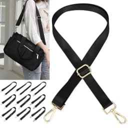Adjustable Replacement Detachable Belt for Women Men Messenger Bags Handle Handbag Belt Fashion Black Nylon Shoulder Bag Strap