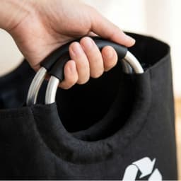 Thickened Foldable Recycling Storage Basket Large Capacity Empty Bottle Bag with Aluminum Handle for Kitchen Laundry Organizer