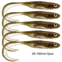 5pcs/6pcs Silicone Soft Lures 80mm 100mm Artificial Fishing Soft Lures Grub Tail Shad Swimbait Rubber Fishing Baits For Bass