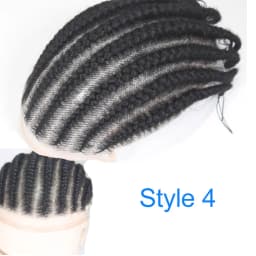 8 Cornrow Braids Afro Braids Male Hair Prosthesis V Eight Strand Braids Toupee for Men and Women Breathable Full Lace Human Hair