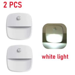 2Pcs Motion Sensor Light Wireless LED Night Lights AAA Battery Powered Bedroom Wall Staircase Closet Aisle Body Induction Lights