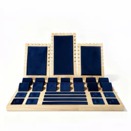 Solid Wood Jewelry Display Stand Necklace Pendant Bracelet Chain Ring Earrings Stud Organizer Jewelry Display Props Entire Set
