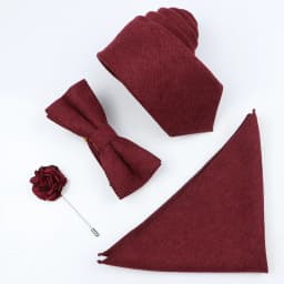 New Solid Color Cotton Men Tie Set Super Soft Suede Necktie Bowtie Suit Vintage Pink Blue Grey For Groom Business Wedding Party