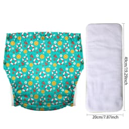 Ice Silk Adult Cloth Disaper Waterproof Old Man's Diaper Pants Reusable Diapers Trouser Pocket Anti-leak Breathable Nappy Pads