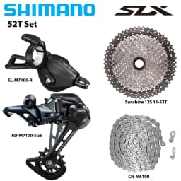 SHIMANO Deore SLX M7100 1X12S Groupset Shift Lever Rear Derailleur M6100 Chain SUNSHINE HG Cassette 12S 46T 50T 52T Bike Parts