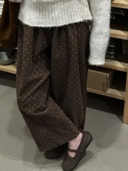 plus Size 300 Pou Polka Dot Corduroy Wide Leg Pants Women's Casual Loose Slimming Versatile Spring Autumn High Waist Elast...