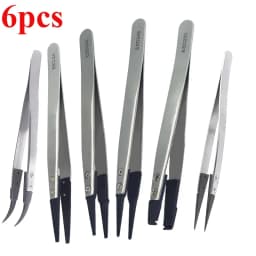 1-5PC Watch Hands Installation Work Tweezers Straight Elbow Handle Stainless Antistatic Plastic Tweezers ESD-259 ESD-259A ESD-7A