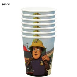 Fireman Sam Theme Happy Birthday Party Supplies Background Banner Paper Cup Plate Napkins Kids Boys Favor Balloons Decorations