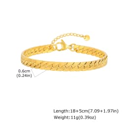 6mm Flat Cuban Chain Bracelets for Men,Trendy Stainless Steel Chain Links Wristband,Classic Punk Jewelry Gifts