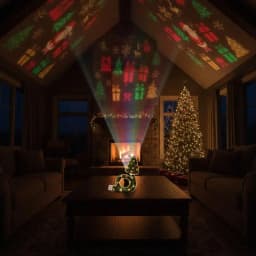 Christmas Projector Light USB Powered Christmas Night Lights With 6 Holiday Patterns Flexible Tree Lamp For Bedroom Ceiling