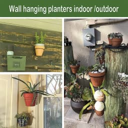 Wall Mounted Flowerpot Holder Metal Planter Hook Bonsai Hanging Basket Ring Planter Pot Stand Indoor Outdoor Gardening Decor