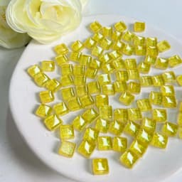 Mosaic Tiles for Crafts Blue Shine Assorted Color 50pcs Glass Glitter Mosaic Supplies Pieces Bulk Square Shape Home Decoration