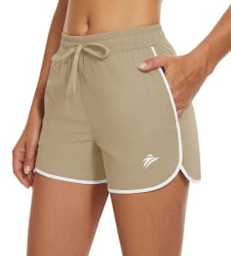 TACVASEN Womens Athletic Running Shorts with 2 Side Pockets Quick Dry Stretchy Workout Gym Shorts Elastic Waistband Activewear