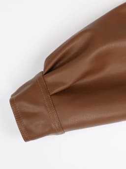 Nerazzurri Spring Autumn Short Brown Black Soft Light Faux Leather Jackets for Women Belt Lapel Casual Loose Korean Fashion 2022