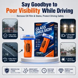 OGAS Gen 2 Upgraded Version Car Glass Oil Film Remover Paste with Felt Brush Deep Cleaning Agent Remove Dirt Bird Droppings