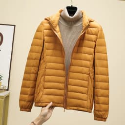 Schinteon Women Ultralight 90% White Duck Down Jacket with Removable Hood Autumn Winter Thin Outwear Portable Storage 2026 New