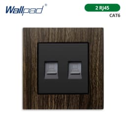 Wallpad Wood Texture Aluminum Alloy Panel EU Electrical Sockets And Wall Switches With LED 1 2 3 Gang 2 3 Way USB Charge Port