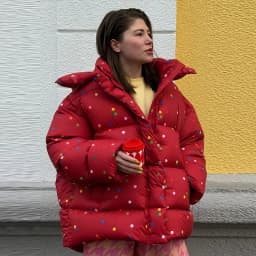 Women's Jacket Winter Oversized Coats Print Hooded Padded Jackets Female Stand Collar Long Sleeve Loose Puffy Coat Outerwear