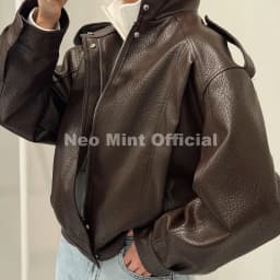 Neo Mint Autumn 2026 New Black PU Leather Jacket Woman Cool Retro Street Fashion Girls Faux Leather Aviator Coat Outerwear Women