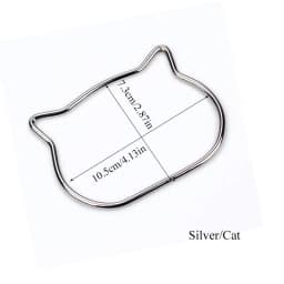 1Pc Metal DIY Handbag Tote Handles Replacement Creative Bear Cat Ear Bag Handle Decoration Handcraft Bag Making Accessories