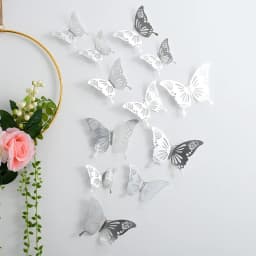 NEW 12Pcs 3D Hollow Butterfly Wall Sticker Home Decoration Kids Room Party Wedding Decor Rose Gold Butterfly Fridge DIY Stickers