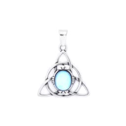 New Vintage Vikings Trinity Knot Pendant With Opal Necklaces For Women Men Nordic Odin Amulet Necklace Jewelry Gifts Wholesale