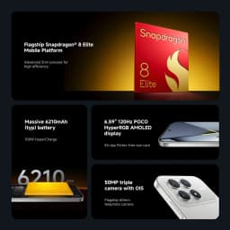 Poco F8 Pro 5g Smartphone Snapdragon ® 8 Elite 6.59'' Inch 120Hz Hyperrgb Amoled Display 6210Mah 100W Charging 50Mp Nfc