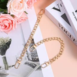 2Pcs Bag Extender Chain Gold Purse Chain Short Purse Strap Flat Handbag Replacement Extender Strap Short Bag Chains