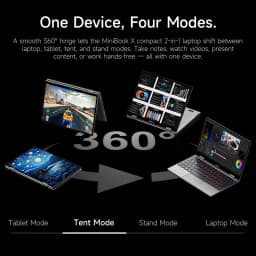 CHUWI MiniBook X Touch Screen Tablet Laptop 2-in-1 Intel U300 16GB LPDDR4X 512G SSD 10.51'' 2K FHD Notebook WiFi6 Windows 11 Convenient Office Computer